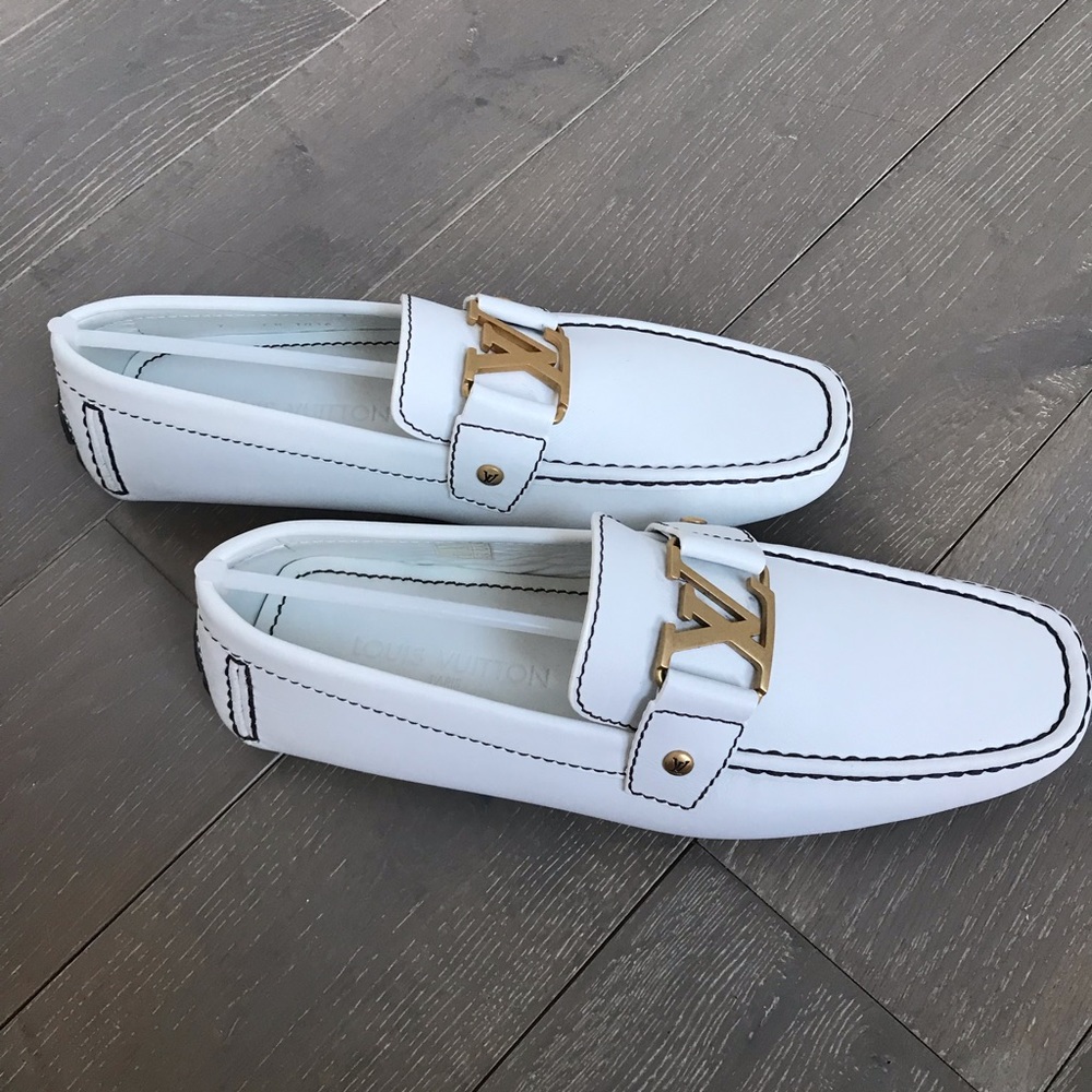 Louis Vuitton Men’s White Monte Carlo Mocassins
